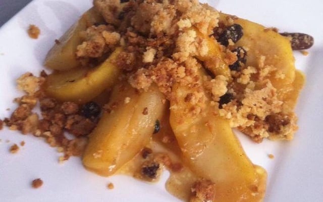 Mijoté pomme poire façon crumble