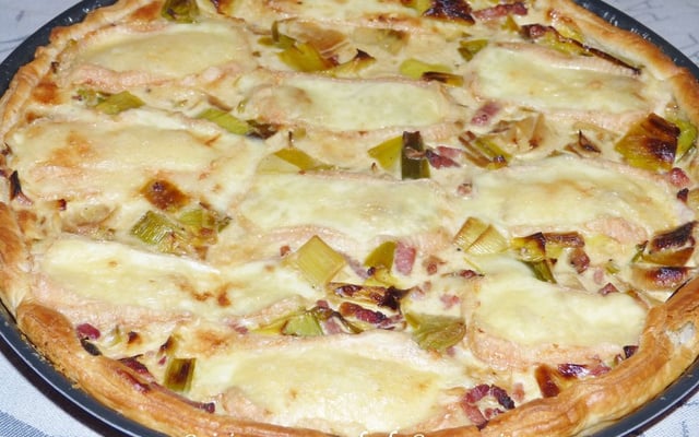 Tarte aux poireaux et au Maroilles