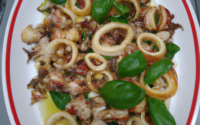 Chipirons à l'ail, basilic et chorizo