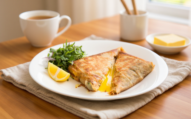 Bricks au thon, pommes de terre et œuf