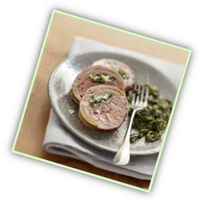 Filet d'agneau aux épinards et Carré Frais