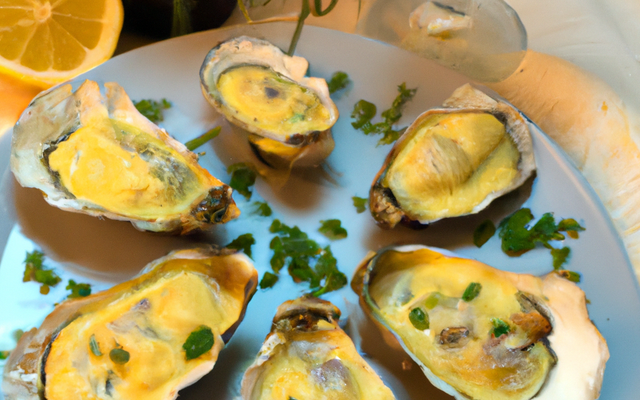 Huîtres chaudes en coquille, sabayon au champagne