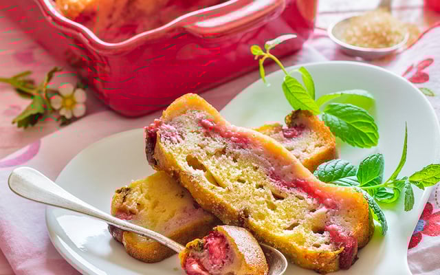 Gâteau de fraises à la menthe