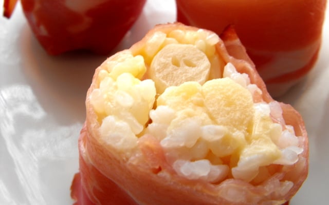 Sushis jambon cru fumé, asperges et mayo !