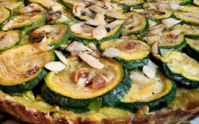 Tarte à la courgette et aux amandes effilées