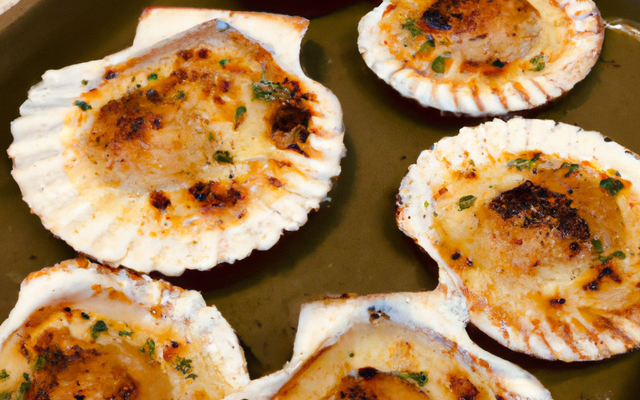 Coquilles Saint-Jacques gratinées au four