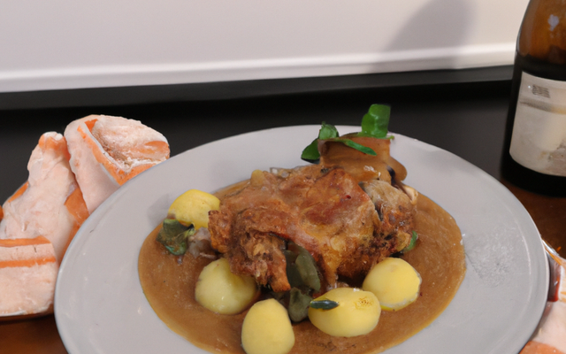 Coq a la bière et genièvre