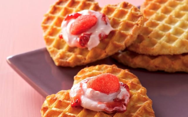 Cœur de gaufres aux 2 fraises