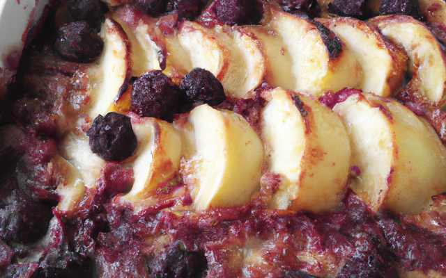 Gratin de poires et de mûres