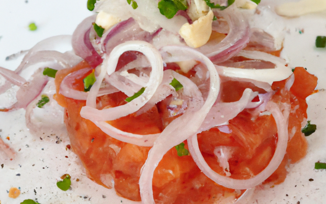 Tartare de filets de saumon frais et oignon
