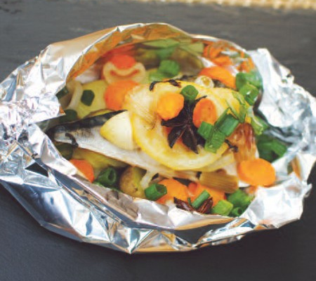 Papillotes de filets de lisettes et primeurs de Bretagne au sancerre