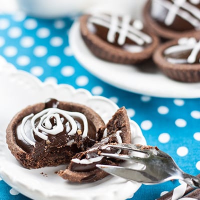 Tartelettes chocolat à la ganache choco/caramel