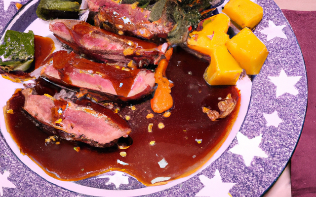 Magret de canard sauce miel et sapin