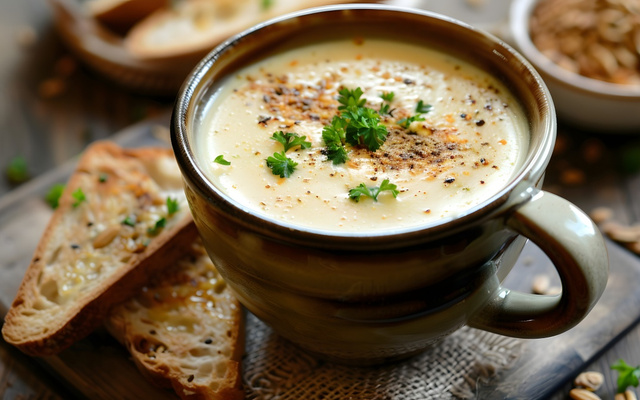 Velouté de champignons à la crème fraîche