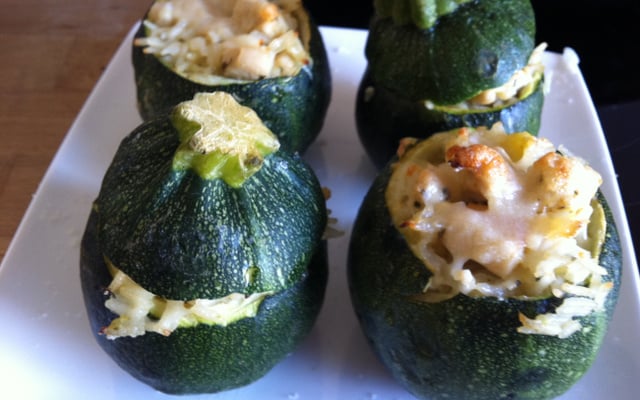 Courgettes farcies poulet façon indienne