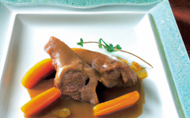 Jarret de veau normand au cidre, rattes du Touquet