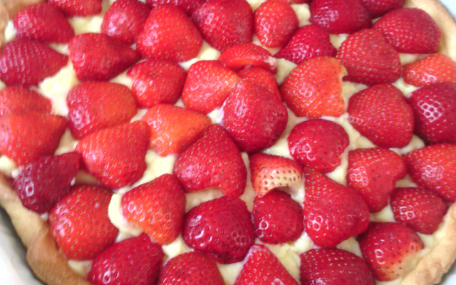 Tarte aux fraises traditionnelle à la crème pâtissière