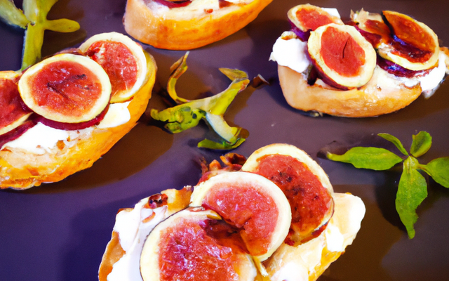 Brushetta aux figues et fromage de chèvre