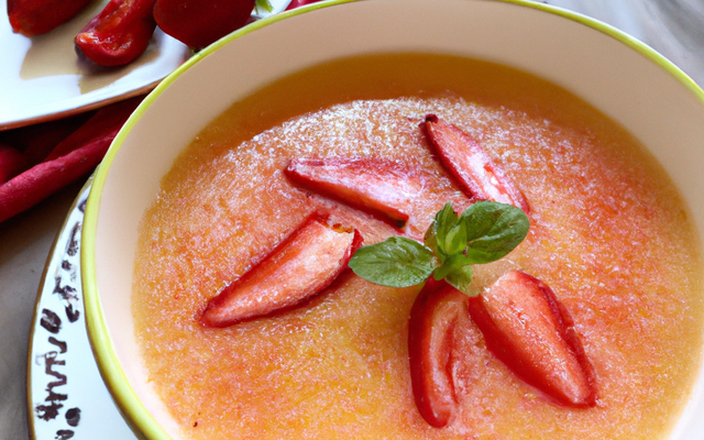 Soupe de fraises à la crème brûlée