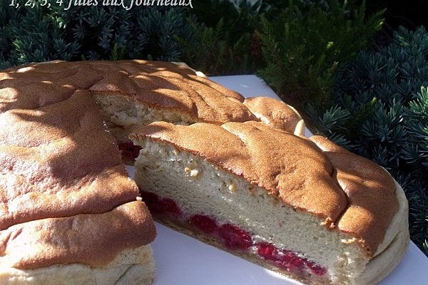 Tarte soufflée aux framboises