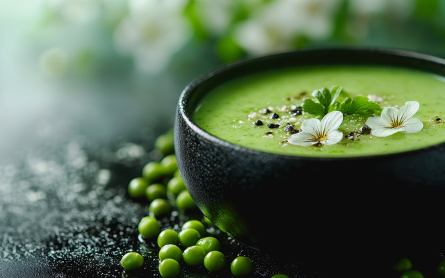 Velouté de petits pois au thermomix