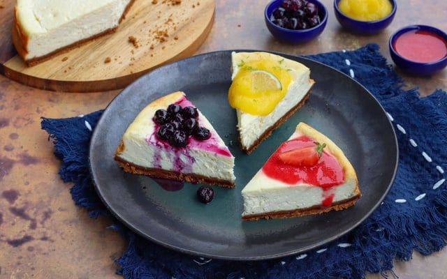 Cheesecake allégé au fromage blanc et ses 3 topping