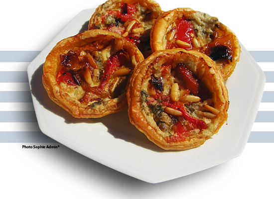 Tartelettes aux poivrons et au Roquefort