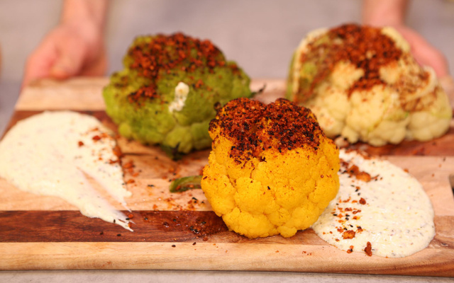 Chou-fleur rôti au Dukkah maison, yaourt au lait de brebis