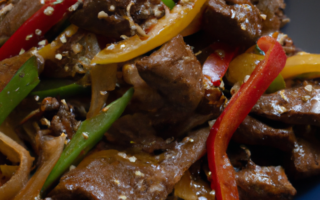 WokBœuf sauté aux poivrons et graines de sésame