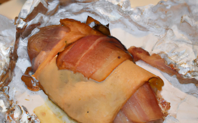 Papillote de poulet au bacon