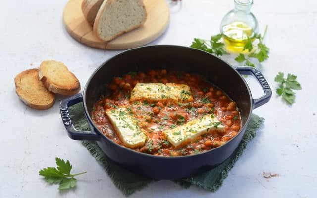 Feta rôtie aux pois chiches