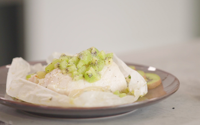 Papillotes de cabillaud au gingembre et au Kiwi de l’Adour IGP