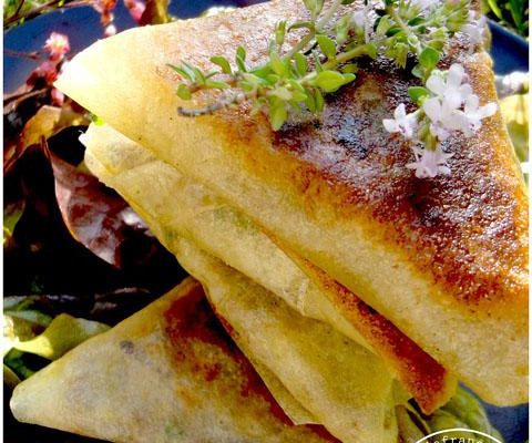 Samoussas au fromage de chèvre et légumes