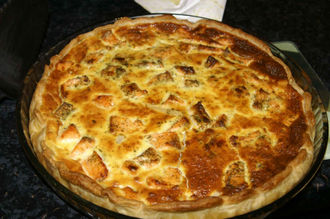 Quiche au saumon et aux pointes d'asperges