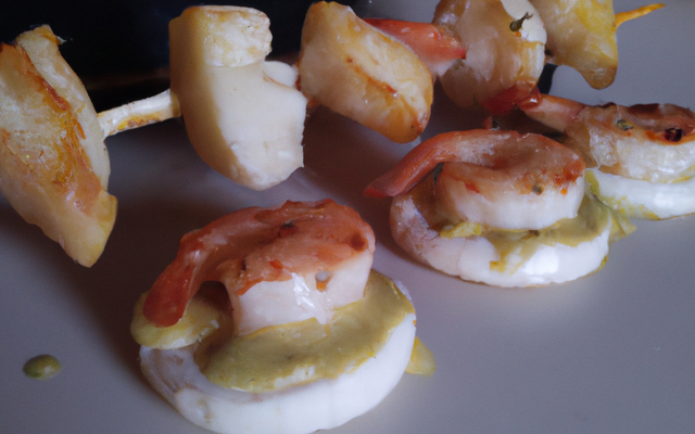 Brochette aigre-douces de Saint-Jacques et crevettes