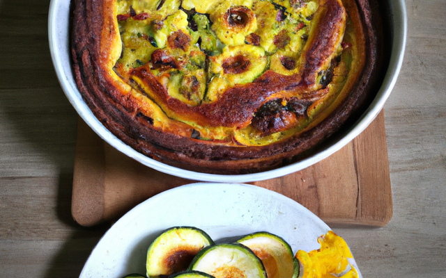 Clafoutis courgettes et fourme d'ambert
