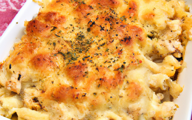 Gratin diététique de macaronis au poulet