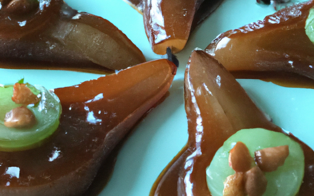 Croquant caramélisé aux poires et aux marrons glacés