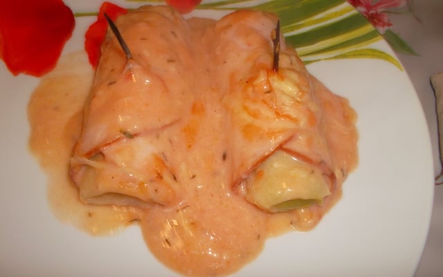 Poireaux roulés au jambon