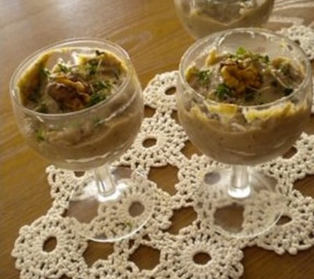 Verrine à la crème de champignons