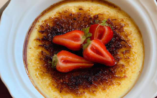 Crème brûlée à la vanille et aux fraises