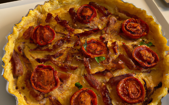 Tarte à la tomate et lardons