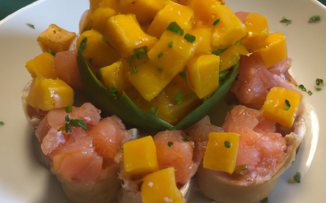 Tartare de saumon et mangue