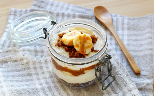 Cheesecake sans cuisson banane et caramel