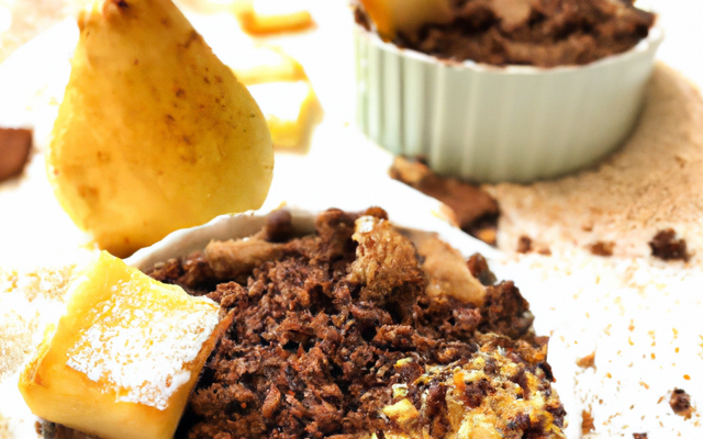 Crumble aux poires et aux pépites de chocolat