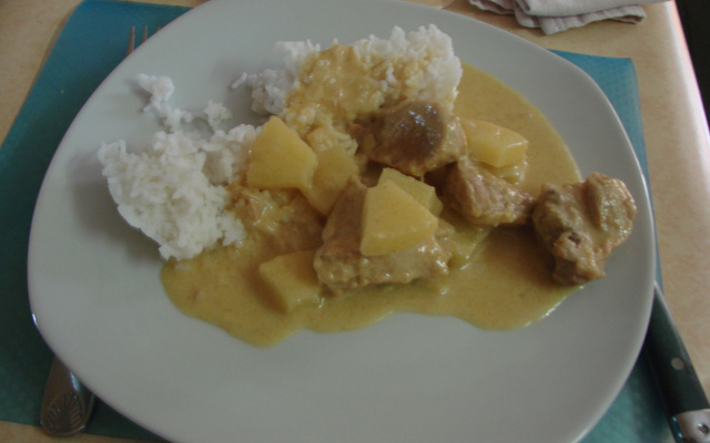 Sauté de porc ananas coco