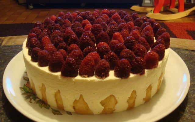 Bavarois à la vanille et aux framboises