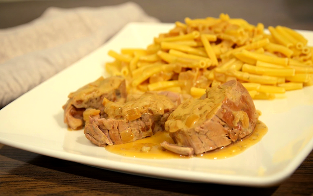 Filet mignon sauce miel-moutarde