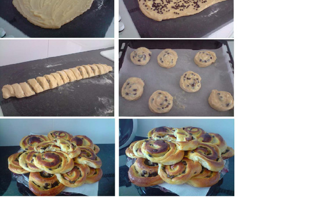 Brioche roulée aux pépites de chocolat