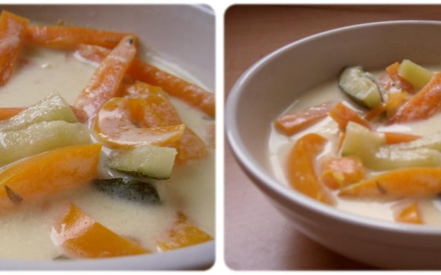 Potage de légumes au lait de coco